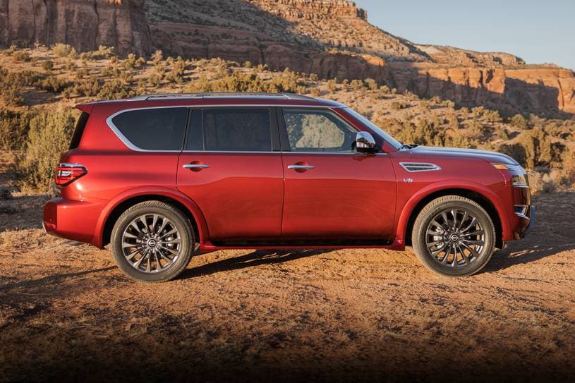 nissan armada lease red in rocks