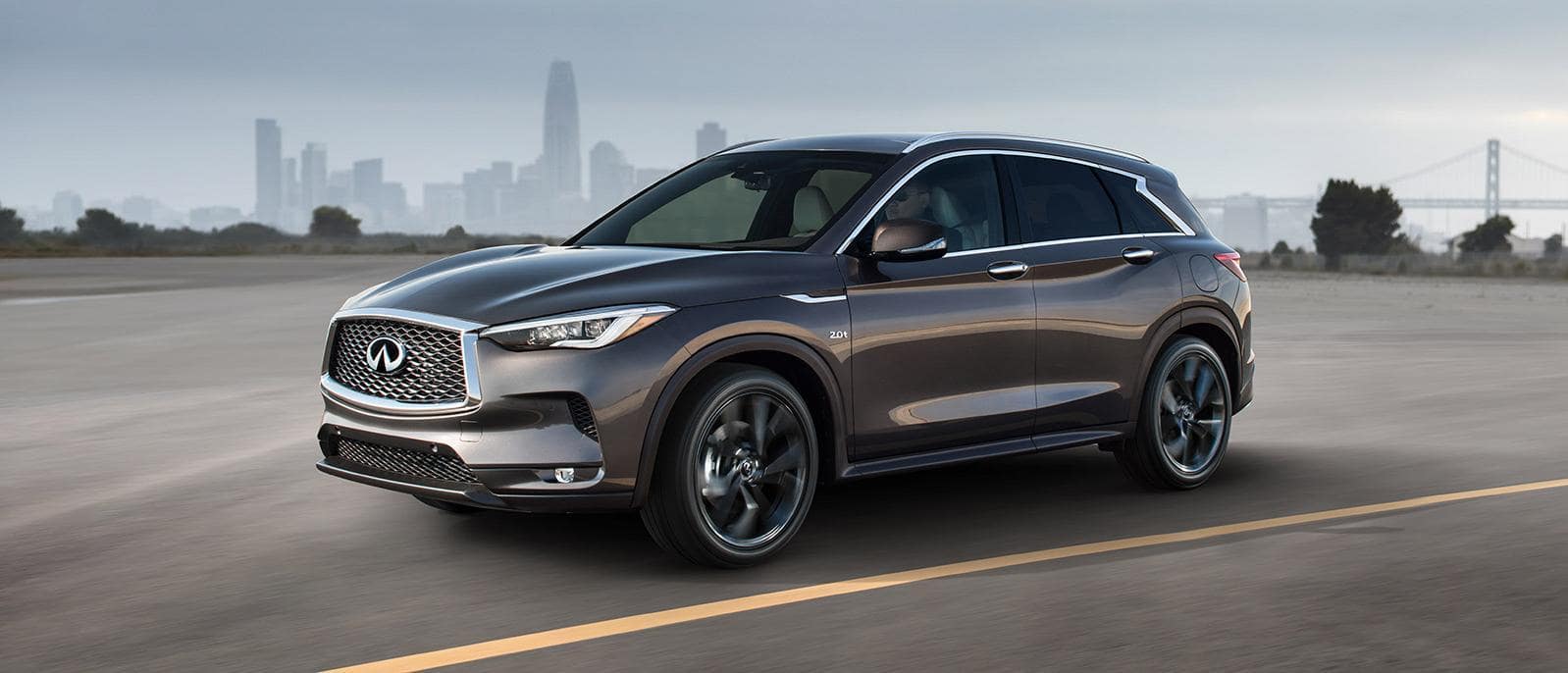 INFINITI QX50 AWD LUXE front profile in the motion