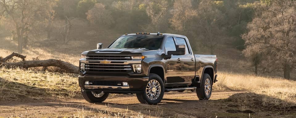 CHEVROLET SILVERADO 2500 HD front angular view on the background of mountains
