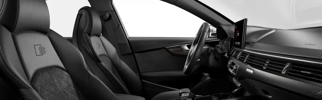 2021 audi s4 black interior - front seats, look from the passenger's seat
