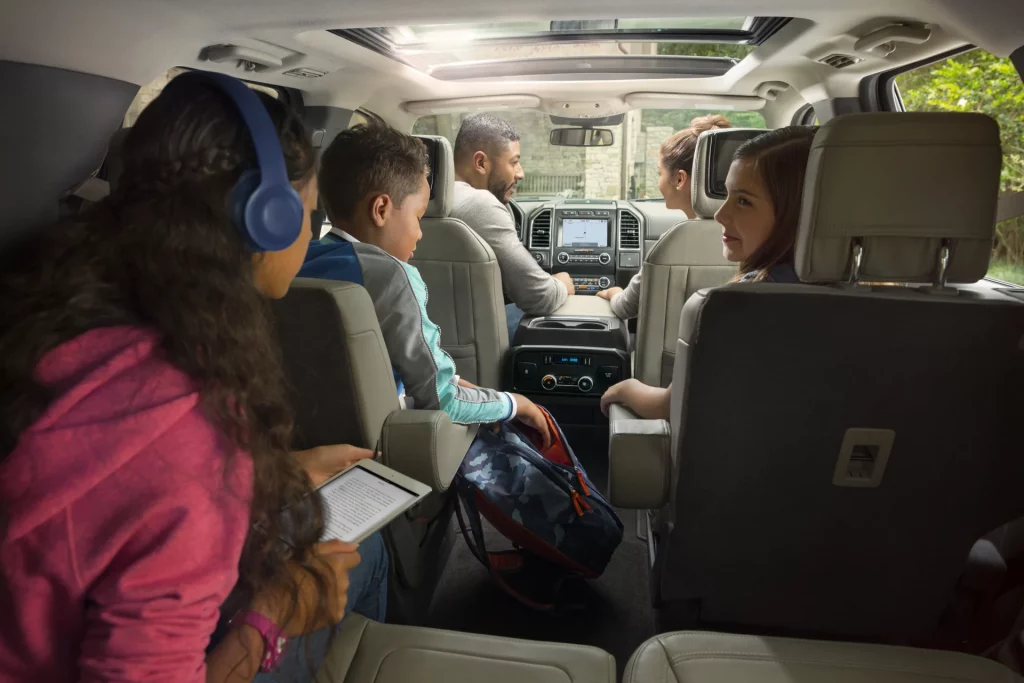 ford expedition's cabin seating five people