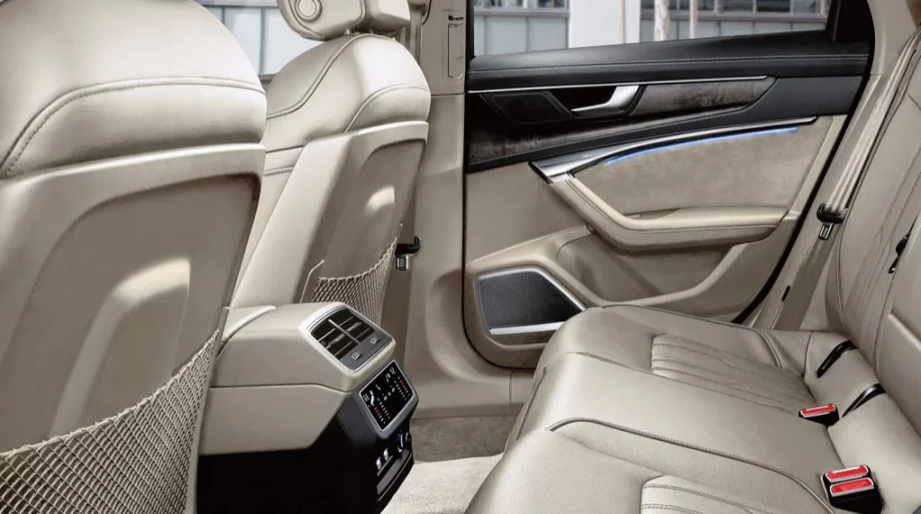 rear seats in beige leather color of audi a6