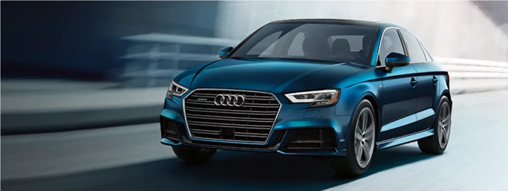 audi a3 front view in the motion