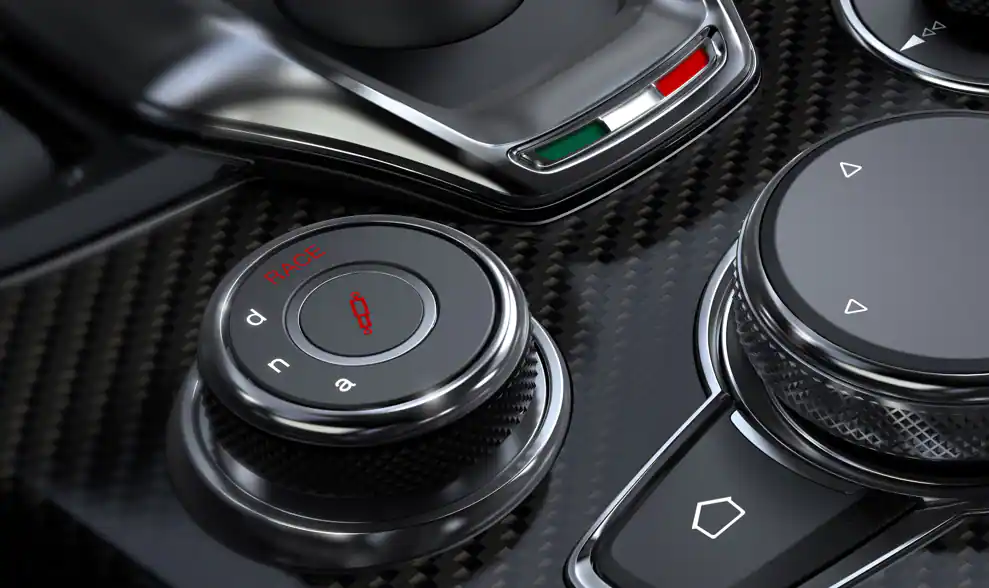 dial of driving modes in 2021 Alfa Romeo Stelvio