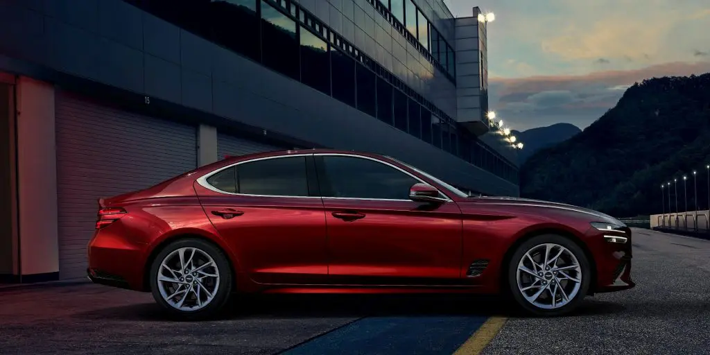genesis g70 lease red color specs and dimensions