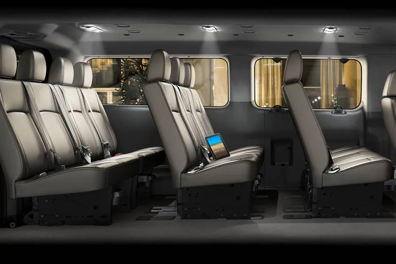 nissan nv passenger cabin rows of seats