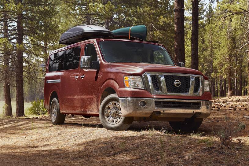 nissan nv passenger lease red edition in the forest