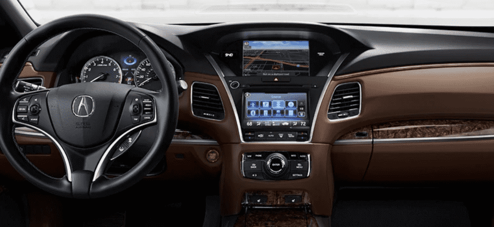 Acura RLX interior infotainment system steering wheel