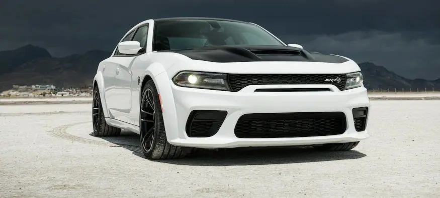 Dodge Charger SRT Hellcat Redeye Widebody front view in the desert